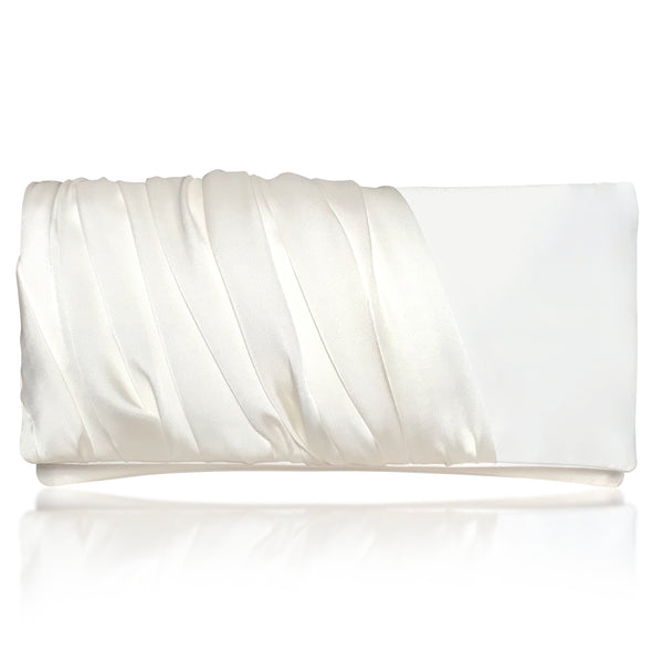 ivory satin bridal wedding clutch