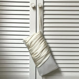 Ivory ruched satin wedding day clutch ELLA