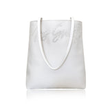 Ivory satin MRS mini handheld bridal wedding day handbag TRUE LOVE