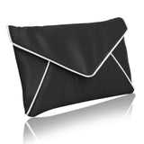 Black and ivory envelope clutch 