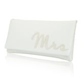 mrs ivory satin bridal clutch handbag