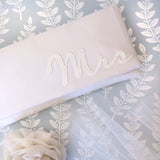 Ivory satin MRS wedding day bridal clutch handbag