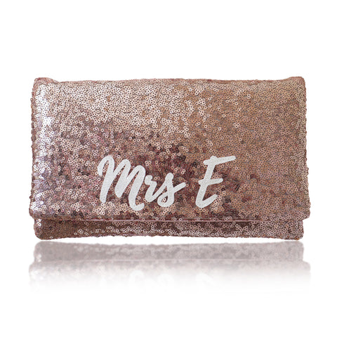 mrs wedding day bridal clutch