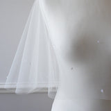 Sequin and pearl ivory tulle bridal capelet - Hatherleigh