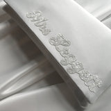 Ivory satin MRS surname wedding day bridal clutch handbag