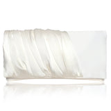 Ivory ruched satin wedding day clutch ELLA