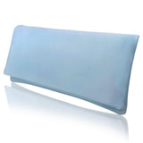 Light blue satin clutch handbag purse