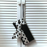 Black and ivory polka dot satin clutch handbag PIPER