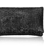 Black sequin plain clutch handbag
