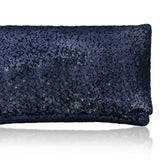 Navy sequin plain clutch handbag