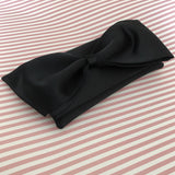 black satin bow clutch handbag