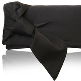 black clutch in satin with bow for wedding