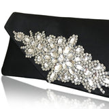 Black evening bag with rhinestone and diamantes