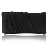 black satin clutch handbag