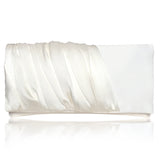 bridal wedding clutch handbag in ivory satin
