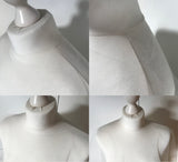 Ivory satin trimmed tulle bridal capelet - Chatham