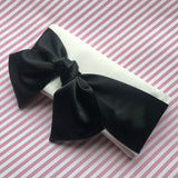 ivory evening bag clutch with black bow