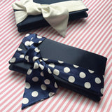 navy polka dot clutch evening bag mother of the bride