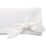 Ivory satin bridal knotted bow clutch handbag OLIVE