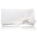 Ivory satin bridal knotted bow clutch handbag OLIVE