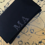 Monogram glitter initial satin clutch handbag