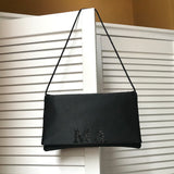 Monogram glitter initial satin clutch handbag