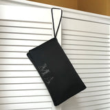 Monogram glitter initial satin clutch handbag