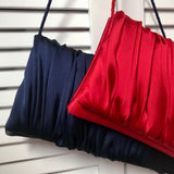 red satin evening bag for mother of the bride
