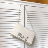 Ivory sequin personalised bridal wedding day clutch