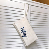 Ivory sequin WIFEY bridal wedding day clutch