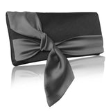 Black satin mother of the bride clutch