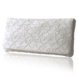 Ivory lace bridal wedding clutch