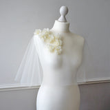 floral tulle bridal cape-let bolero 