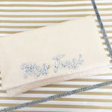 Ivory sequin personalised bridal wedding day clutch