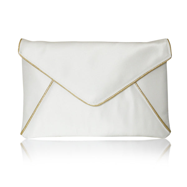 Ivory and gold bridal clutch
