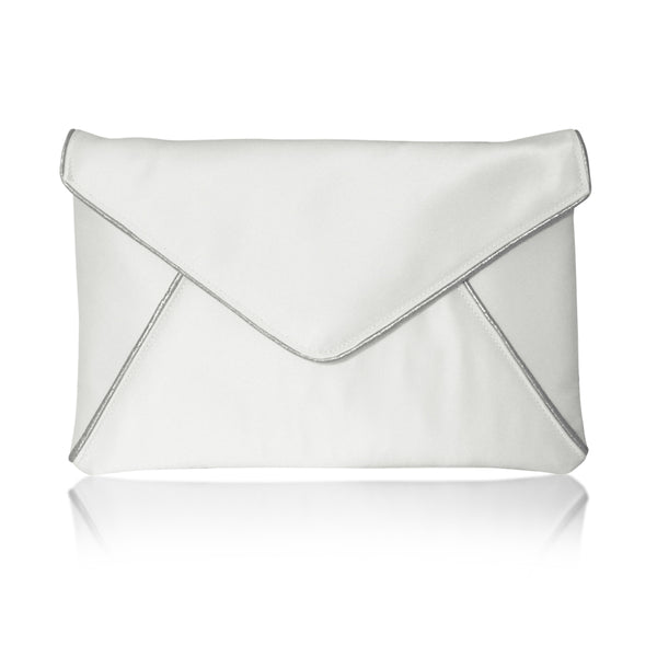 Ivory and silver bridal clutch