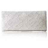 simple ivory lace clutch