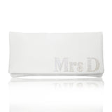 mrs bridal wedding accessories personalised clutch