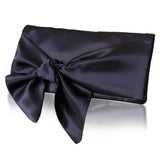 Navy satin mother of the bride clutch