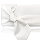 Ivory satin bridal clutch handbag PIPER